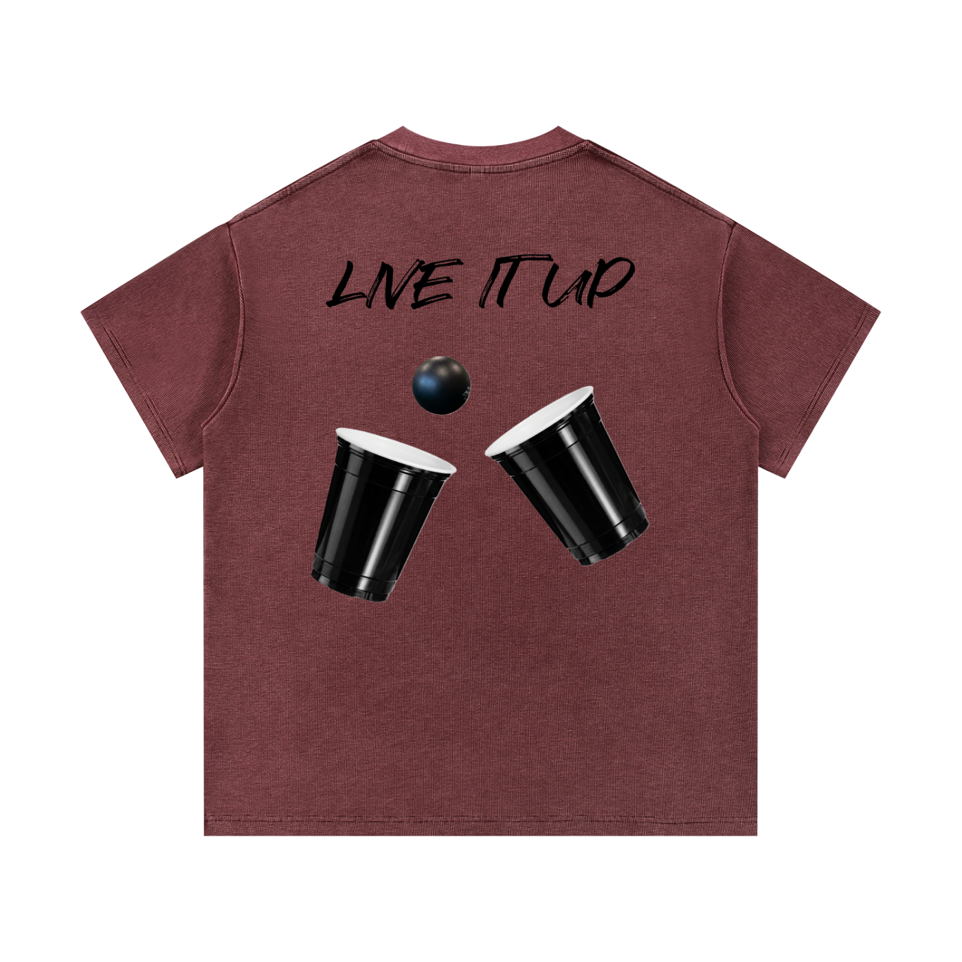 LIVE IT UP- Mineral Wash Waffle Knit T-Shirt