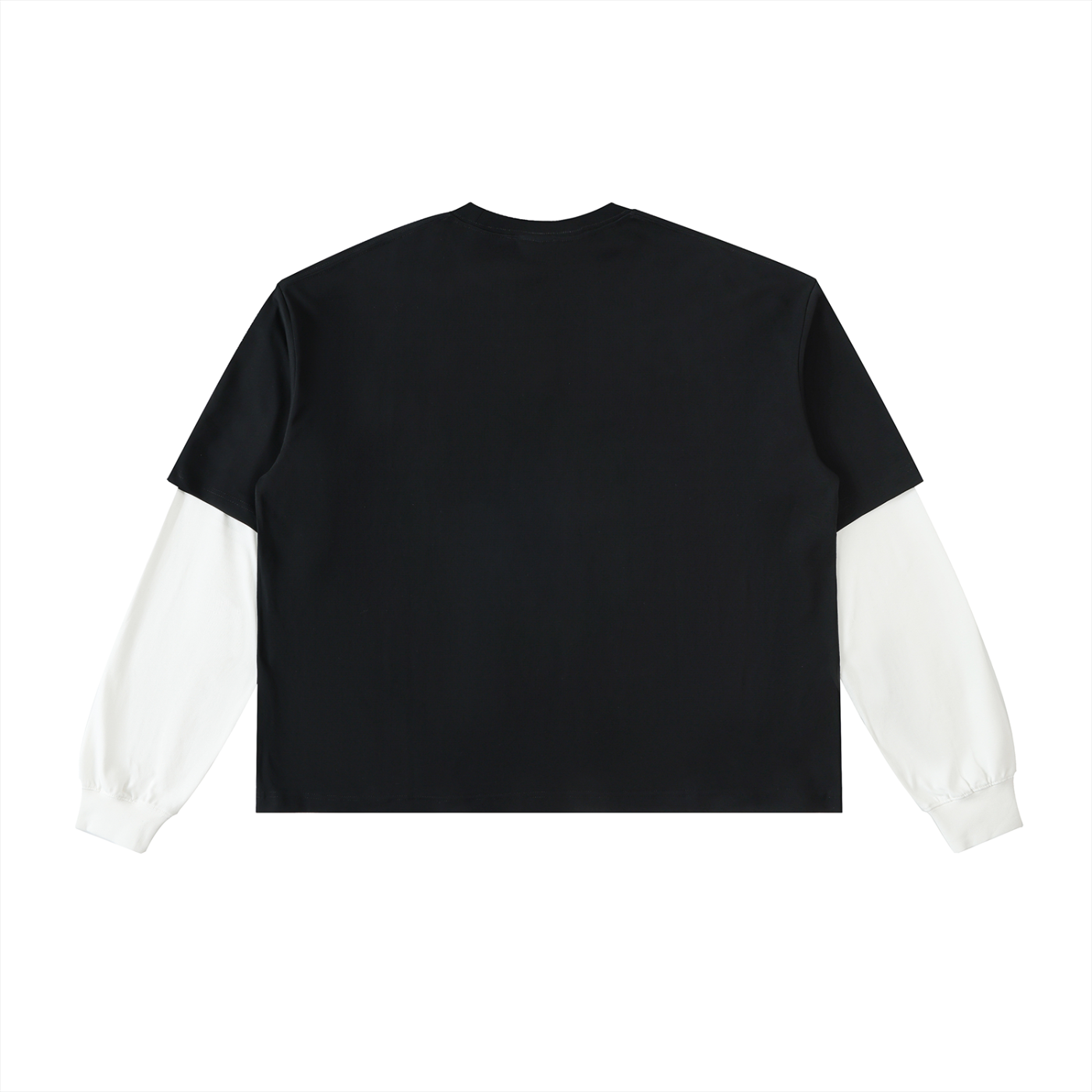 Miami Beach-Layered Contrast Sleeve Cotton T-Shirt