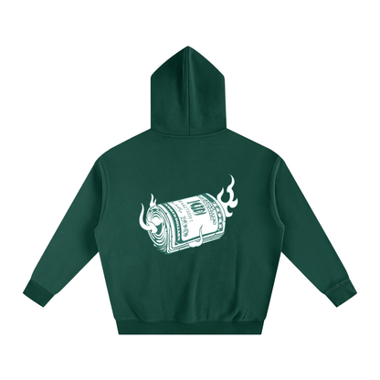 Money on fire-  Fleeced Hoodie