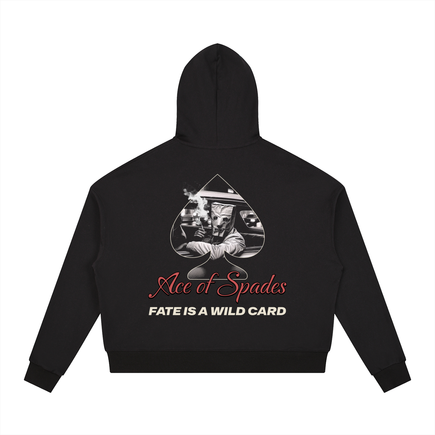 ACE OF SPADES- Contrast Drawstring Hoodie