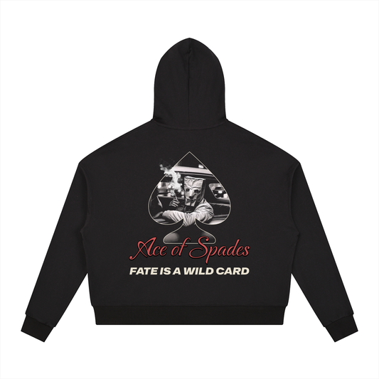 ACE OF SPADES- Contrast Drawstring Hoodie