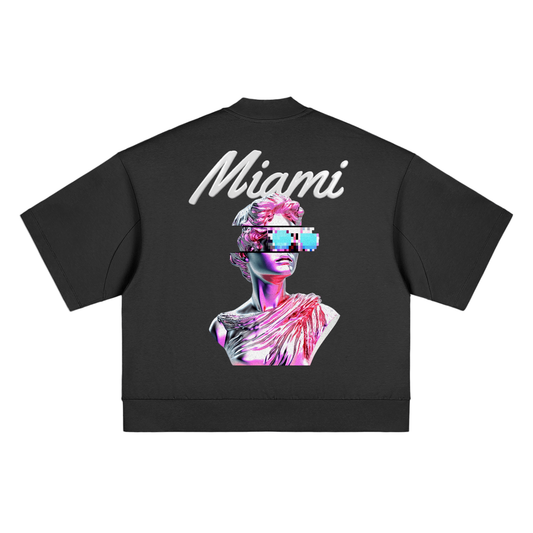 MIAMI VICE- Heavyweight Oversized Mock Neck T-shirt Miami Vice