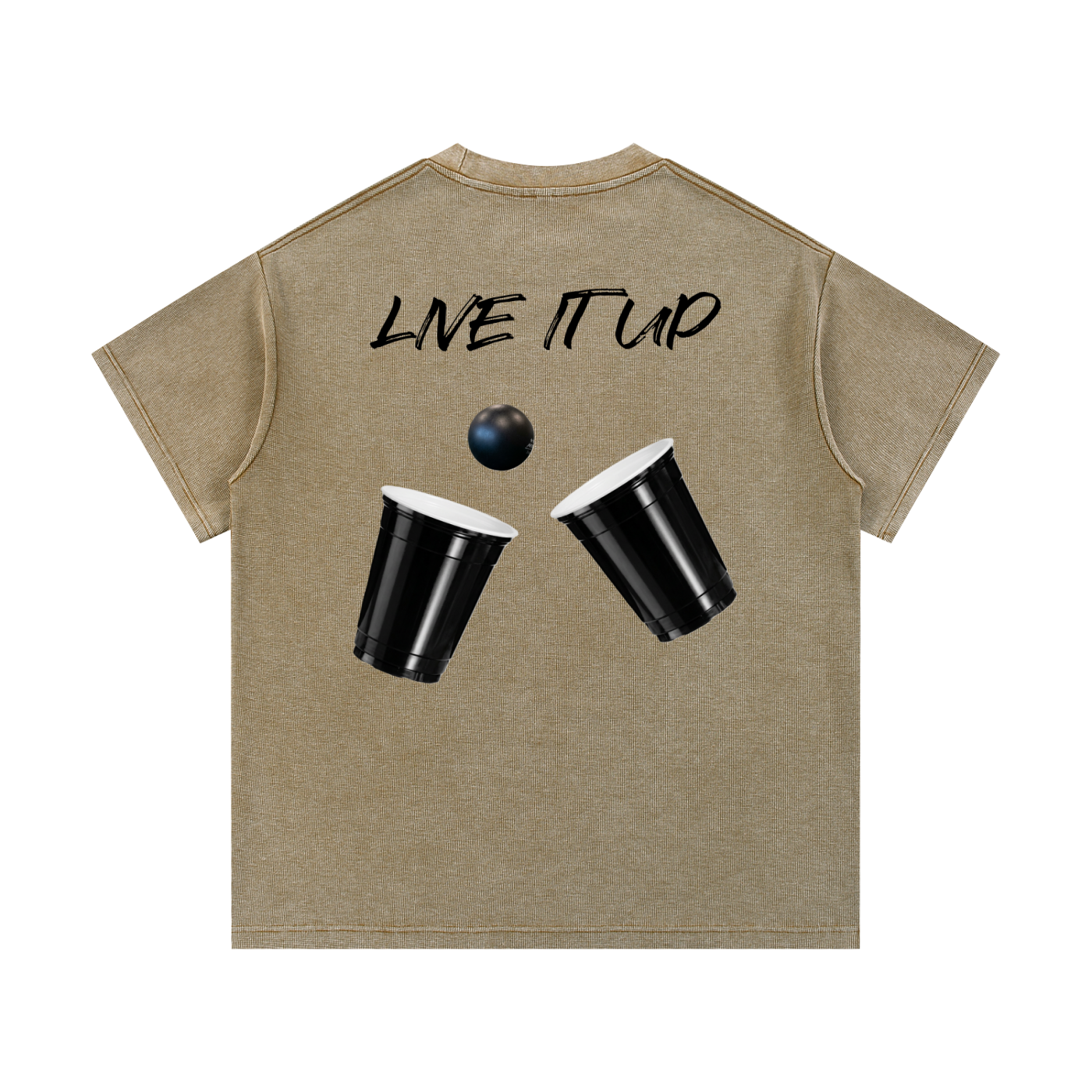 LIVE IT UP- Mineral Wash Waffle Knit T-Shirt