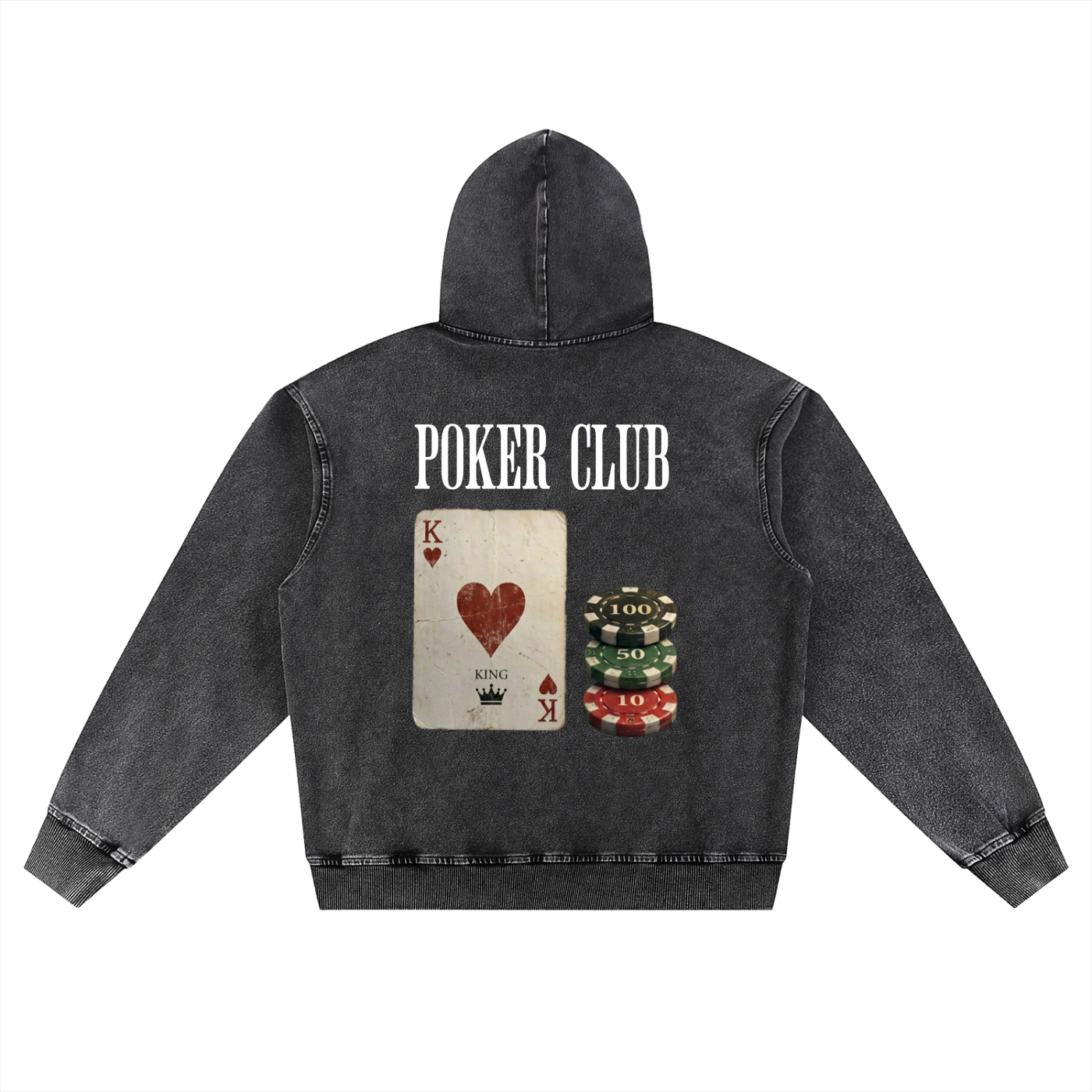 Poker Club- Snow Wash Oversized Hoodie