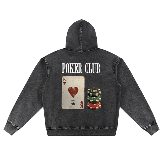 Poker Club- Snow Wash Oversized Hoodie