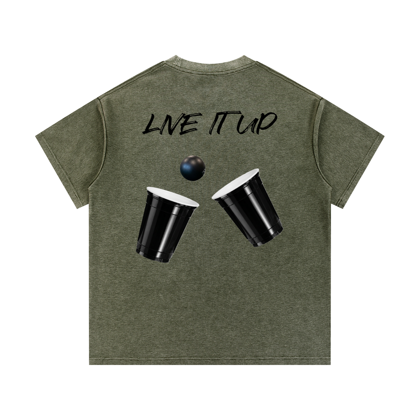 LIVE IT UP- Mineral Wash Waffle Knit T-Shirt
