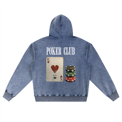 Poker Club- Snow Wash Oversized Hoodie