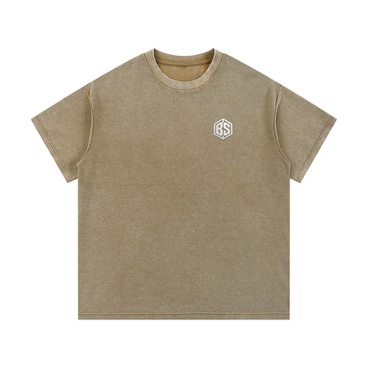 LIVE IT UP- Mineral Wash Waffle Knit T-Shirt