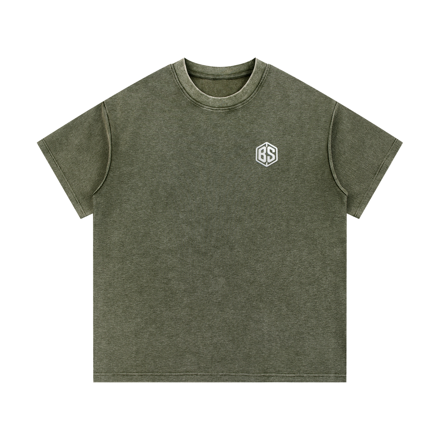 LIVE IT UP- Mineral Wash Waffle Knit T-Shirt