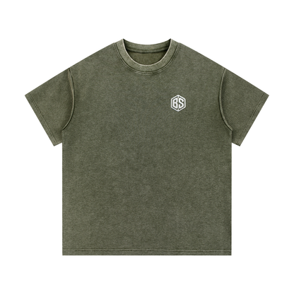 LIVE IT UP- Mineral Wash Waffle Knit T-Shirt