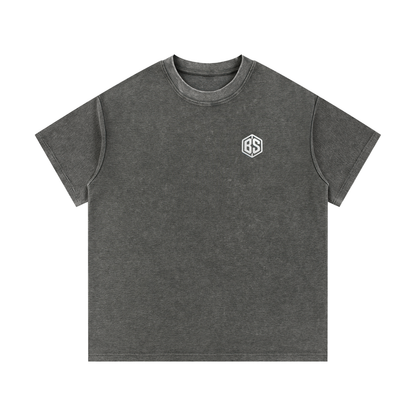 LIVE IT UP- Mineral Wash Waffle Knit T-Shirt